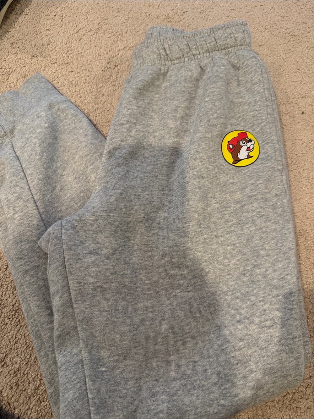 Buc-ee’s Heather Gray Sweatpants with beaver Logo sz small